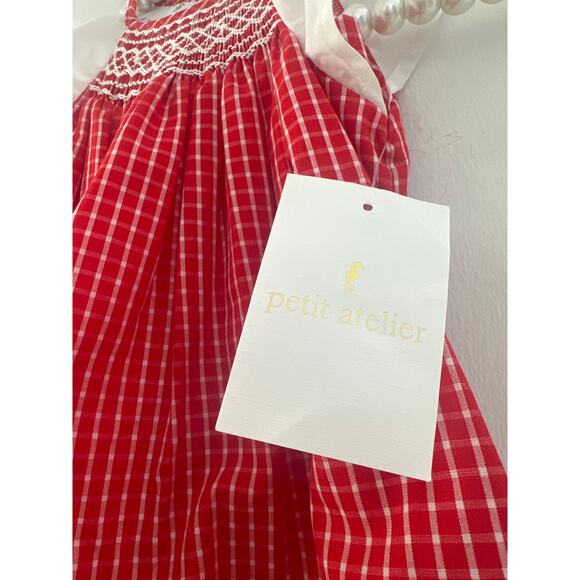 Petit Atelier Sz 12 red check dress Chritmas holiday lightweight - Picture 2 of 8